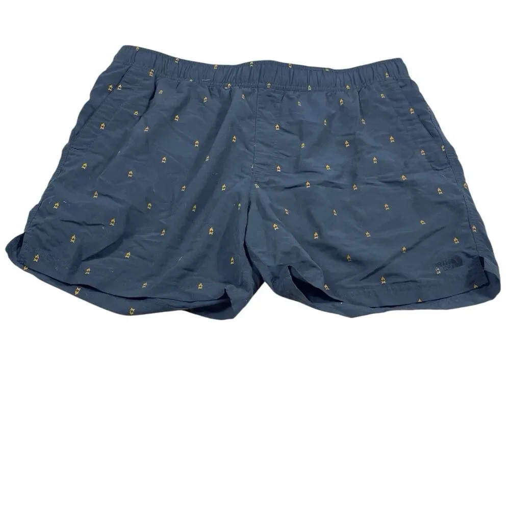 The North Face Shorts Mens XL Flash Dry Swim Trunks Camp Fire Print Mesh Lined